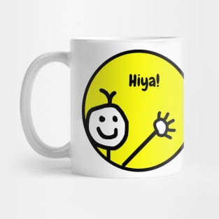 Cute Waving Funny Cartoon Smiling Face Hiya Mug